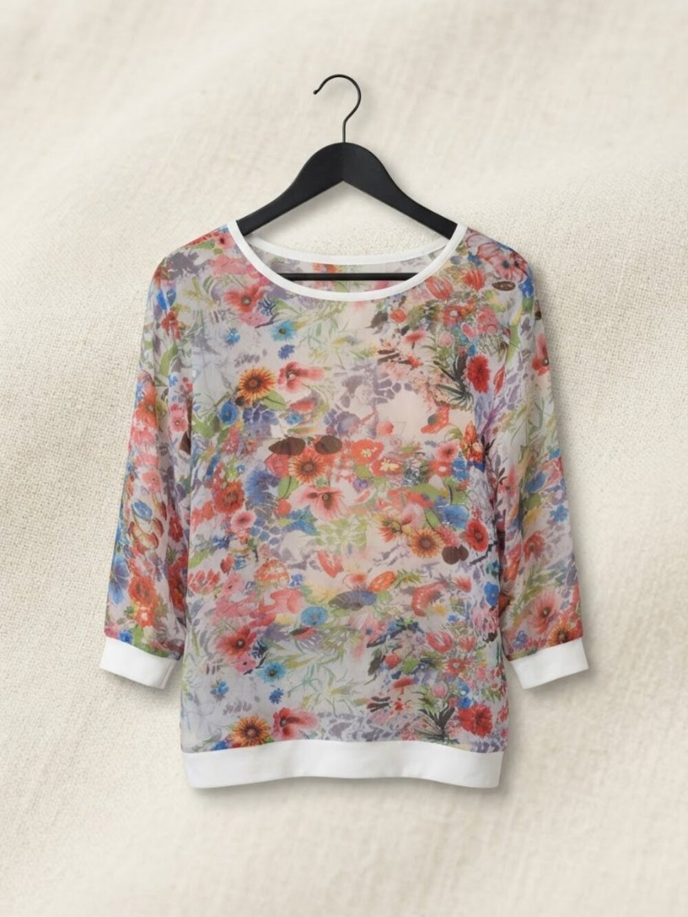 NWT Floral Print Sheer Top   M & L